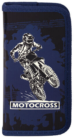 Пенал ПИФАГОР, 1 отделение, ламинированный картон, 19х9 см, "Motocross", 229194