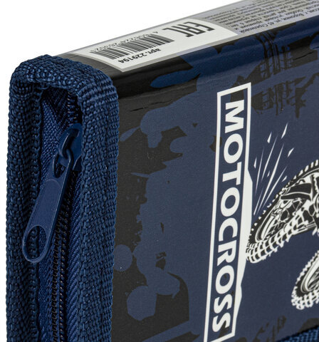 Пенал ПИФАГОР, 1 отделение, ламинированный картон, 19х9 см, "Motocross", 229194