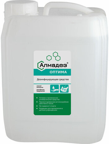 Антисептик для рук и поверхностей бесспиртовой 5 л, АЛМАДЕЗ-ОПТИМА, дезинфицирующий, жидкость, АО-547