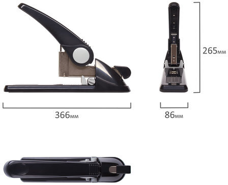 Степлер МОЩНЫЙ №24/6-23/24 BRAUBERG "Heavy duty GT", до 200 листов, черный, 220940