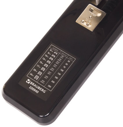 Степлер МОЩНЫЙ №24/6-23/24 BRAUBERG "Heavy duty GT", до 200 листов, черный, 220940