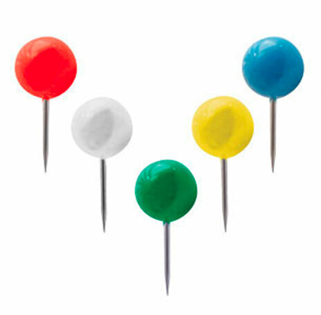 Силовые кнопки-гвоздики BRAUBERG, цветные (шарики), 50 шт., в картонной коробке, 221550