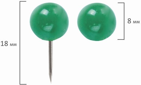 Силовые кнопки-гвоздики BRAUBERG, цветные (шарики), 50 шт., в картонной коробке, 221550