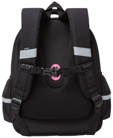 Ранец GRIZZLY анатомическая спинка, c брелоком, для девочек, "COLORFUL STARS", 36х28х20 см, RAz-386-1/1