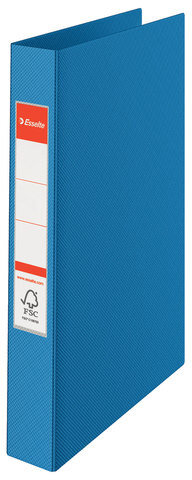 Папка на 2 кольцах ESSELTE "Standard", 42 мм, картон/ПП, синяя, до 190 листов, 14452
