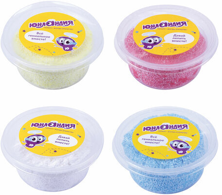 Пластилин шариковый ЮНЛАНДИЯ "ЮНЛАНДИК ПО ЛЕСУ ИДЕТ", 4 цвета по 75 мл, застывающий, 105022