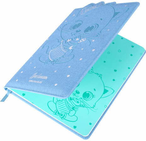 Дневник 1-4 класс 48 л., кожзам (твердая с поролоном), фигурный край, ЮНЛАНДИЯ, "КОТЕНОК", 105949