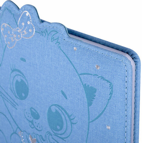 Дневник 1-4 класс 48 л., кожзам (твердая с поролоном), фигурный край, ЮНЛАНДИЯ, "КОТЕНОК", 105949