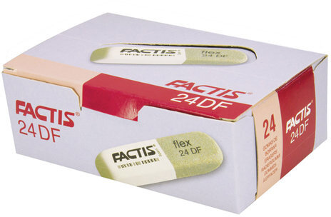 Ластик большой FACTIS Flex 24 DF (Испания), 74х20х10 мм, бело-серый, прямоугольный, CCF24DF