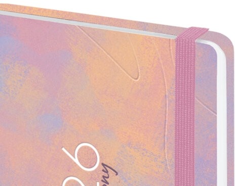 Еженедельник датированный 2026 с резинкой 171х93 мм, BRAUBERG, твердый, УФ-ЛАК, 64 л., "Пастель", 117355