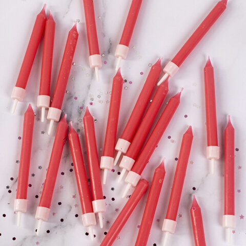 Набор свечей для торта 20 шт., 8 см, с держателями, розовые, ЗОЛОТАЯ СКАЗКА, в блистере, 591456