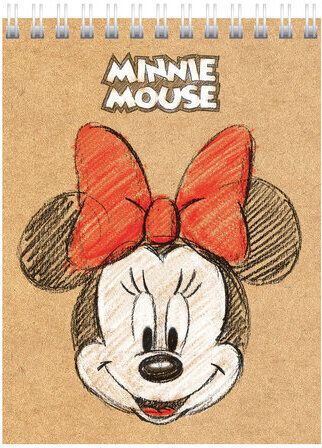 Блокнот МАЛЫЙ ФОРМАТ (110х145 мм) А6, 40 л., гребень, обложка картон, клетка, HATBER, "Микки Маус", 40Б6В1гр