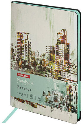 Блокнот А5 (143x210 мм), BRAUBERG VISTA &quot;District&quot;, под кожу, гибкий, 80 л., 112087