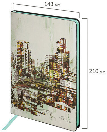 Блокнот А5 (143x210 мм), BRAUBERG VISTA "District", под кожу, гибкий, 80 л., 112087