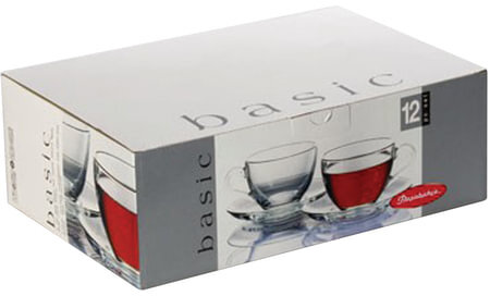 Набор чайный "Basic" на 6 персон (6 кружек 215 мл, 6 блюдец), стекло, PASABAHCE, 97948