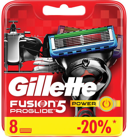 Сменные кассеты для бритья 8 шт., GILLETTE (Жиллет) "Fusion ProGlide Power", для мужчин