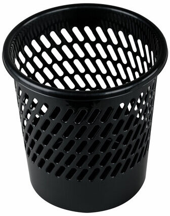 Корзина для бумаг STAFF "Basic" сетчатая, 11 л, черная, 237917