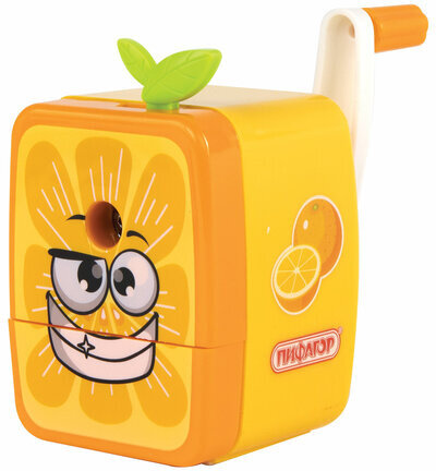 Точилка механическая ПИФАГОР "Апельсин", корпус оранжевый, 270426