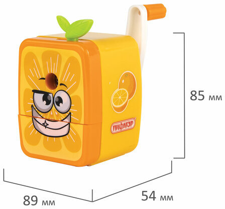 Точилка механическая ПИФАГОР "Апельсин", корпус оранжевый, 270426