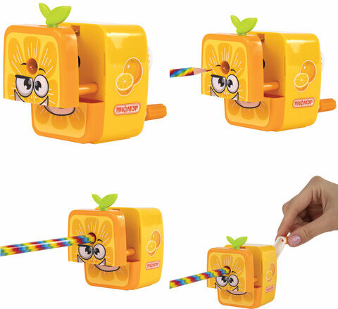 Точилка механическая ПИФАГОР "Апельсин", корпус оранжевый, 270426