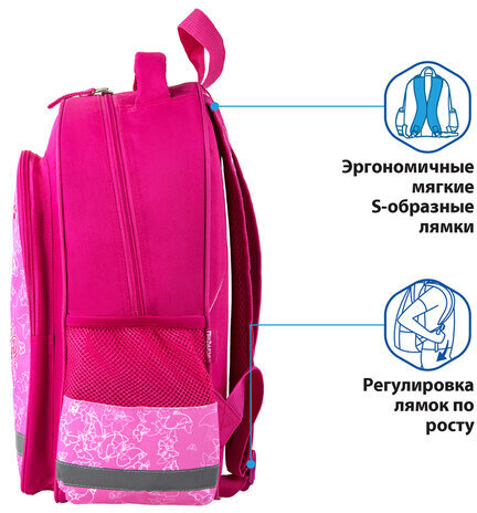 Рюкзак ПИФАГОР SCHOOL для начальной школы, "Cat day", 38x28х14 см, 270656