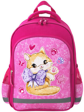 Рюкзак ПИФАГОР SCHOOL для начальной школы, "Cat day", 38x28х14 см, 270656