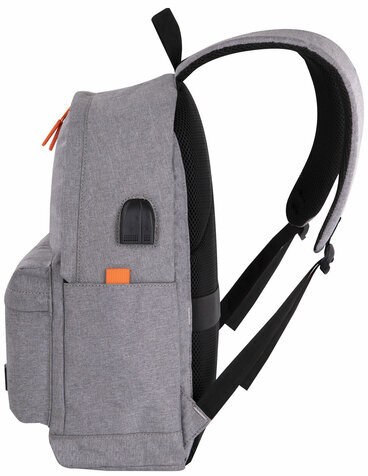 Рюкзак BRAUBERG URBAN универсальный с отделением для ноутбука, USB-порт, "Energy", серый, 44х31х14 см, 270806
