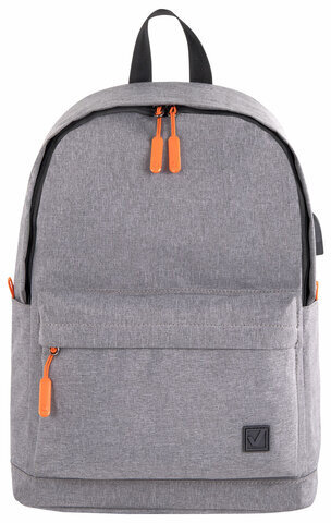 Рюкзак BRAUBERG URBAN универсальный с отделением для ноутбука, USB-порт, "Energy", серый, 44х31х14 см, 270806