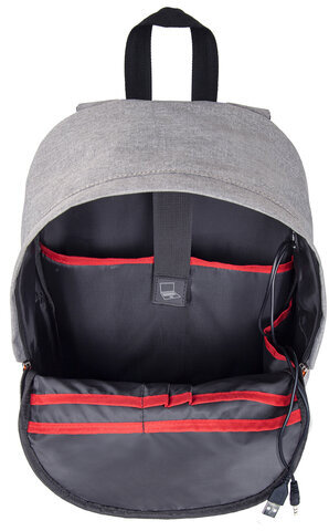 Рюкзак BRAUBERG URBAN универсальный с отделением для ноутбука, USB-порт, "Energy", серый, 44х31х14 см, 270806