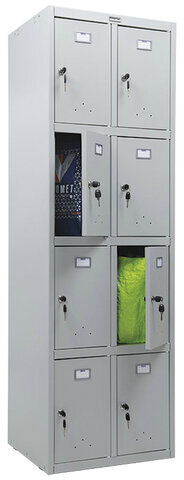 Шкаф металлический для сумок ПРАКТИК "LS-24" восьмисекционный, 1830х575х500 мм, 33 кг, разборный