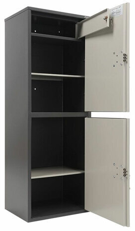 Шкаф металлический для документов AIKO "SL-125/2Т" ГРАФИТ, 1252х460х340 мм, 31 кг, сварной, S10799132502