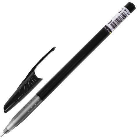 Ручка шариковая масляная BRAUBERG "Oil Base", ЧЕРНАЯ, корпус черный, узел 0,7 мм, линия письма 0,35 мм, 141635