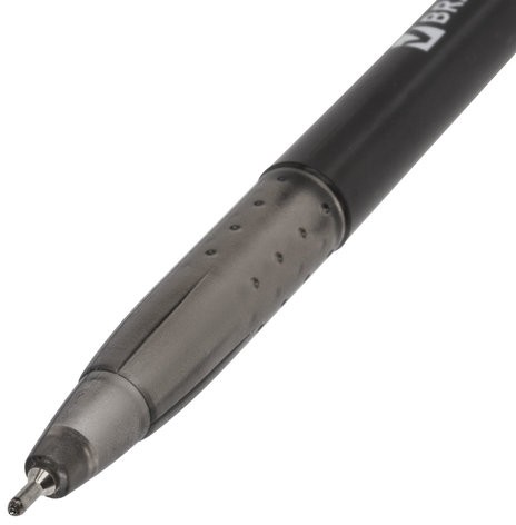 Ручка шариковая масляная BRAUBERG "Oil Base", ЧЕРНАЯ, корпус черный, узел 0,7 мм, линия письма 0,35 мм, 141635