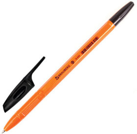 Ручка шариковая BRAUBERG &quot;X-333 Orange&quot;, ЧЕРНАЯ, корпус оранжевый, узел 0,7 мм, линия письма 0,35 мм, 142410