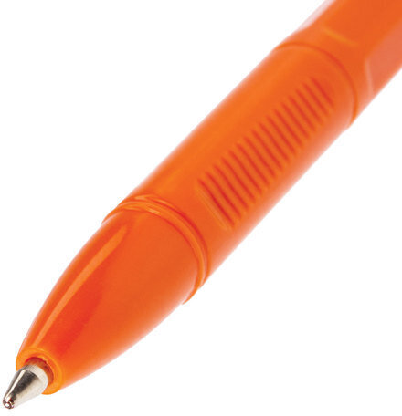 Ручка шариковая BRAUBERG "X-333 Orange", ЧЕРНАЯ, корпус оранжевый, узел 0,7 мм, линия письма 0,35 мм, 142410