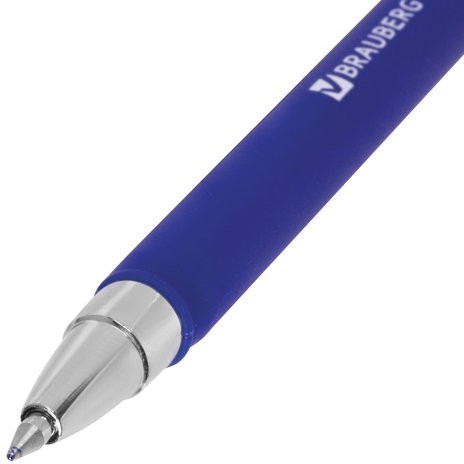 Ручка гелевая BRAUBERG "Matt Gel", СИНЯЯ, корпус soft-touch, узел 0,5 мм, линия 0,35 мм, 142945