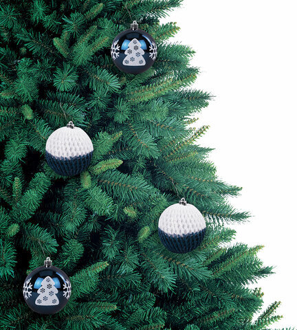 Шары ёлочные 6 шт., 8 см, "White Blue", пластик, цвет: темно-синий/белый, ЗОЛОТАЯ СКАЗКА, 591992