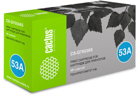 Картридж лазерный CACTUS (CS-Q7553AS) для HP LaserJet 2015/2015n/2014, ресурс 3000 страниц