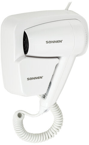 Фен для волос настенный SONNEN HD-2101 ULTRA PLUS, 1300 Вт, 2 скорости, белый, 608481