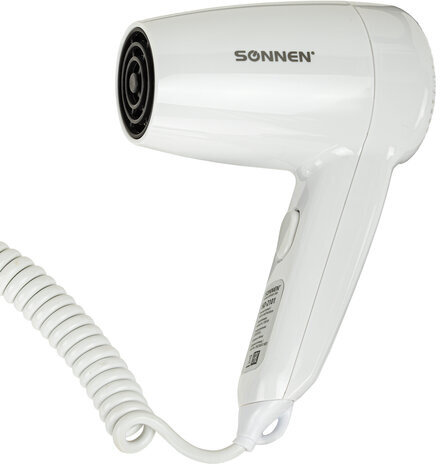Фен для волос настенный SONNEN HD-2101 ULTRA PLUS, 1300 Вт, 2 скорости, белый, 608481