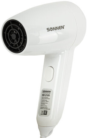 Фен для волос настенный SONNEN HD-2101 ULTRA PLUS, 1300 Вт, 2 скорости, белый, 608481