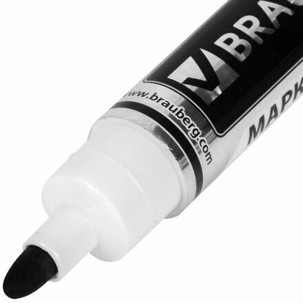 Маркер стираемый для белой доски ЧЕРНЫЙ, BRAUBERG "Neo", ЧЕРНЫЙ, с клипом, 5 мм, 150487