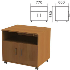 Тумба для оргтехники &quot;Монолит&quot;, 770х600х680 мм, 2 двери, полка, цвет орех гварнери, ТМ30.3