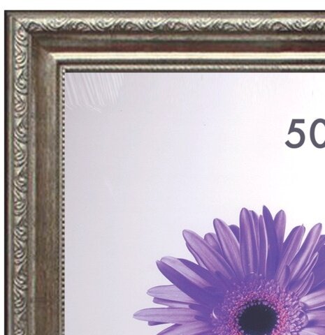 Рамка премиум 50х70 см, пластик, багет 33 мм, "Dorothy", серебро, 0023-50-3330