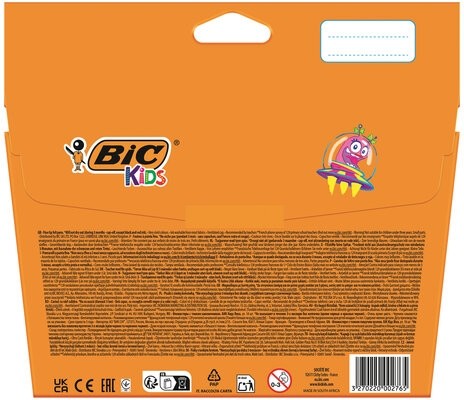 Фломастеры BIC "VISA", 18 цветов, суперсмываемые, вентилируемый колпачок, европодвес, 888681