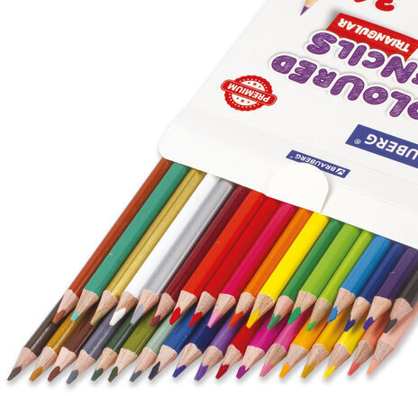 Карандаши цветные BRAUBERG PREMIUM, 36 цветов, трехгранные, грифель мягкий 3,3 мм, 181654