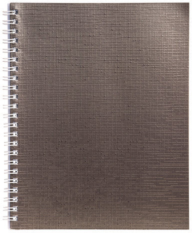 Тетрадь бумвинил, А5, 96 л., гребень, офсет №1, клетка, КОРИЧНЕВАЯ Metallic, HATBER, 96Т5бвВ1гр