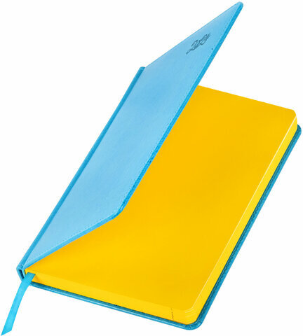 Ежедневник датированный 2024 А5 138x213 мм, BRAUBERG "Rainbow", под кожу, бирюзовый, 114869