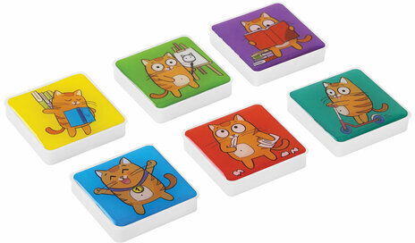 Магниты квадратные стеклянные 35 мм для досок магнитно-маркерных, НАБОР 6 шт., "КОТ-ЭНТУЗИАСТ" BRAUBERG KIDS, блистер, 272514