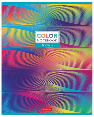 Тетрадь А5 48 л. HATBER скоба, клетка, металлизированный картон, "Color" (5 видов в спайке), 48Т5мтВ1